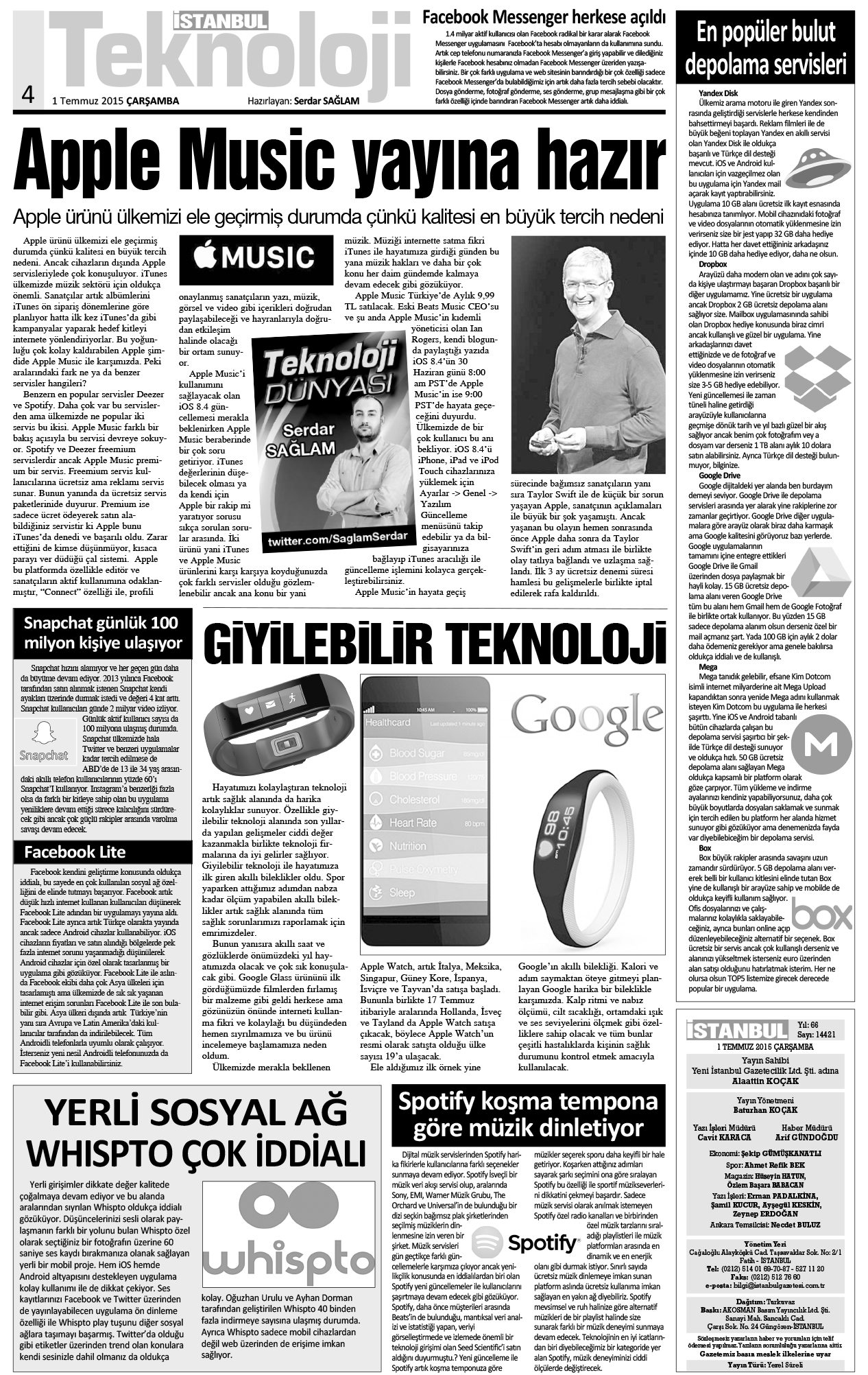 İstanbul Gazetesi - 1 Temmuz 2015