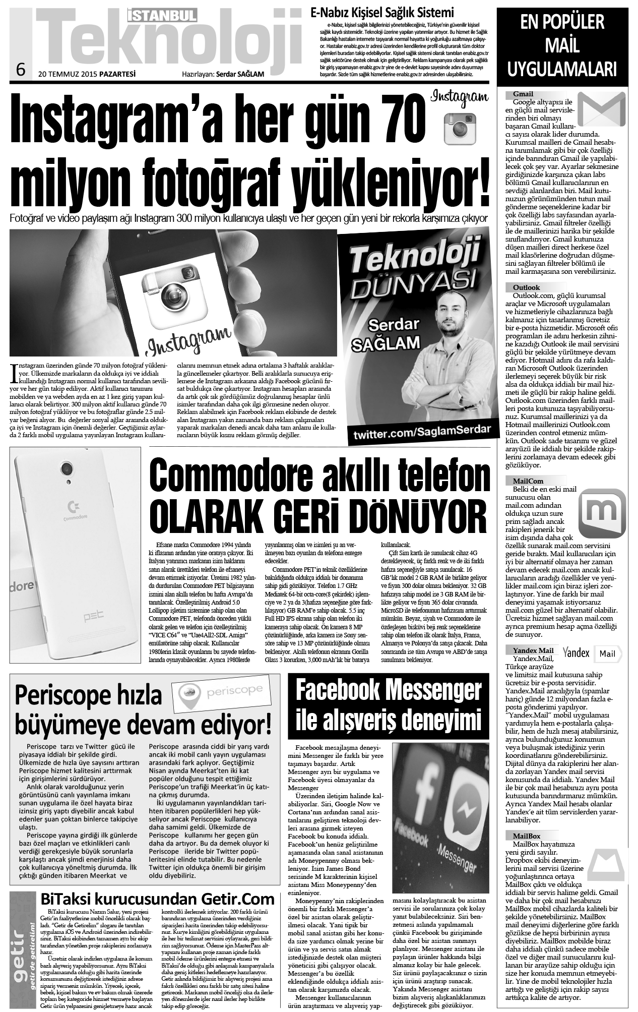 İstanbul Gazetesi - 20 Temmuz 2015