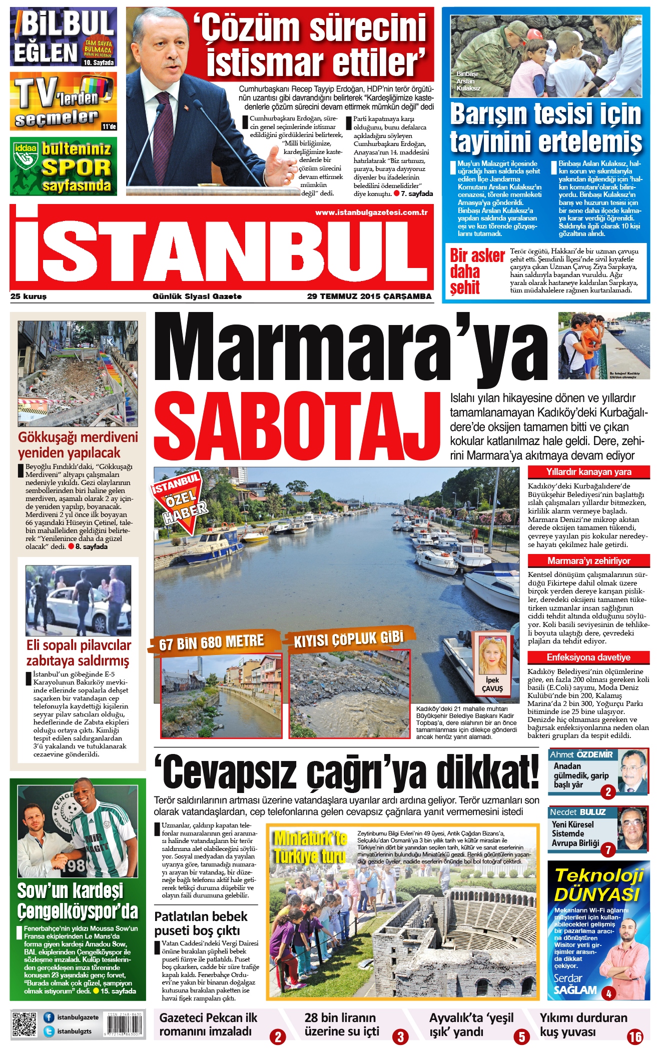 İstanbul Gazetesi - 29 Temmuz 2015