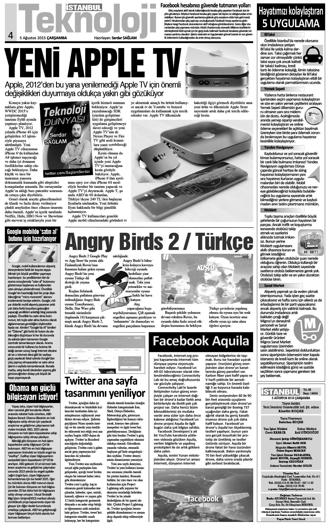 İstanbul Gazetesi - 5 Ağustos 2015