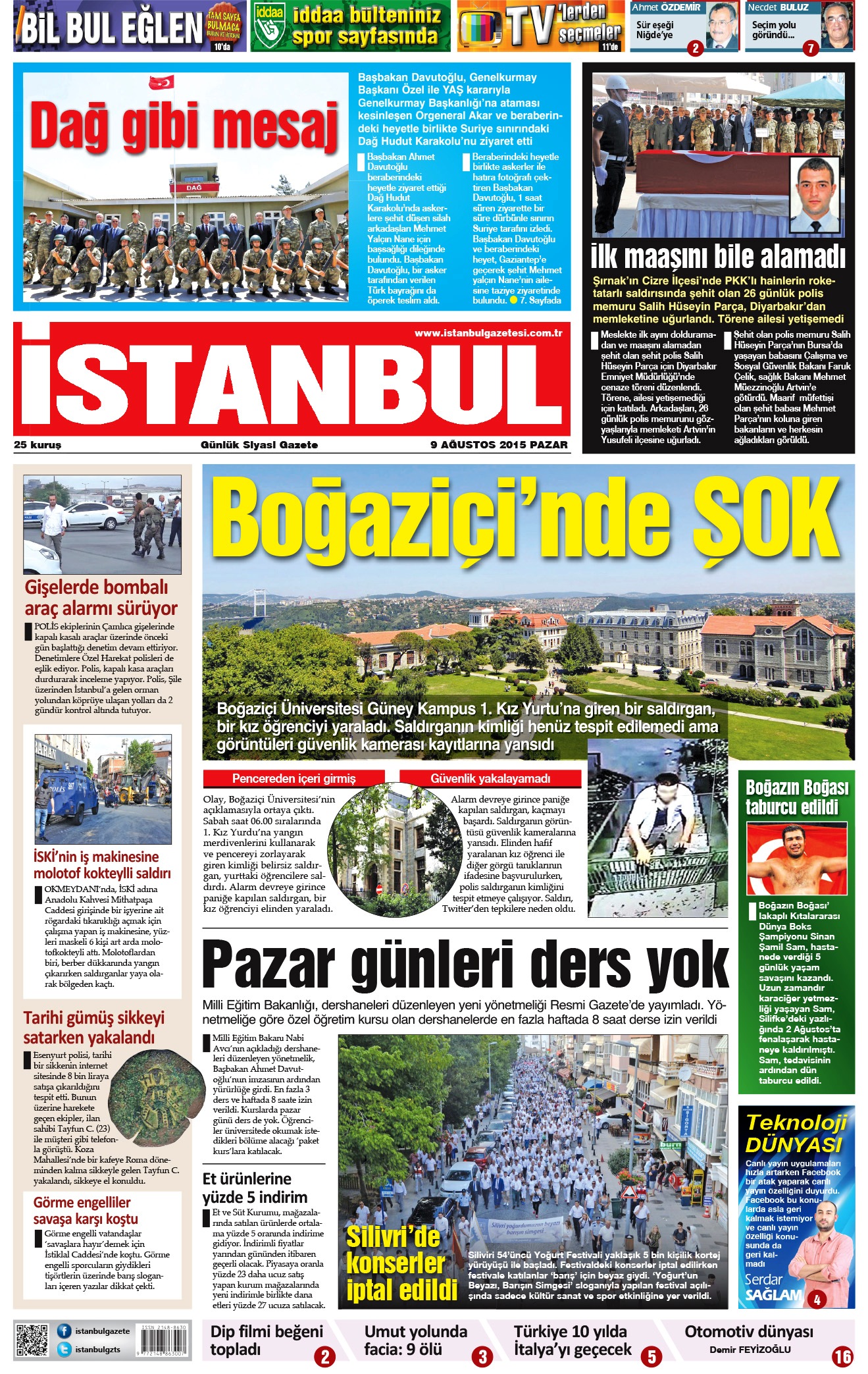 İstanbul Gazetesi - 9 Ağustos 2015