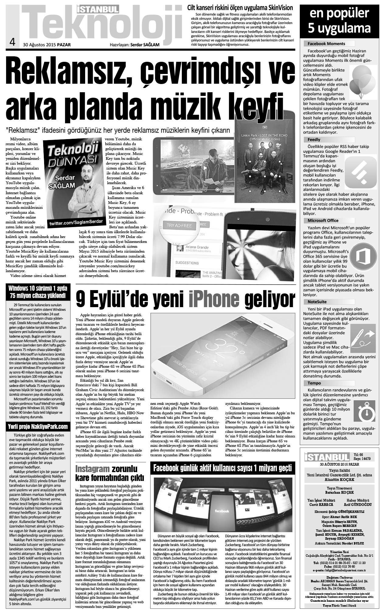 İstanbul Gazetesi - 30 Ağustos 2015