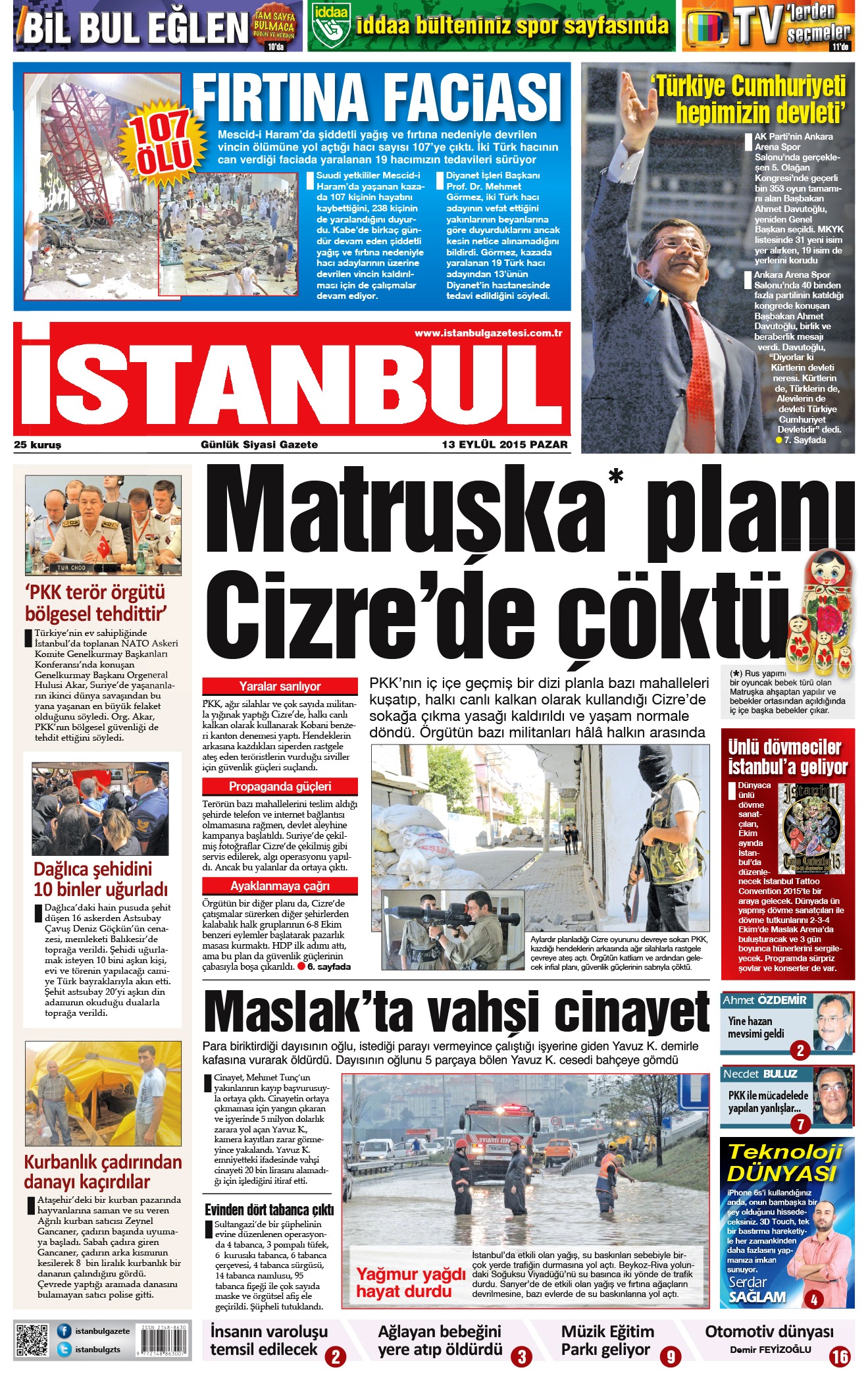 İstanbul Gazetesi - 13 Eylül 2015