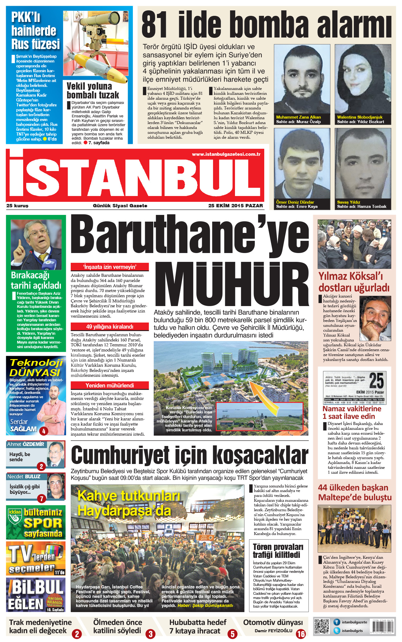 İstanbul Gazetesi - 25 Ekim 2015