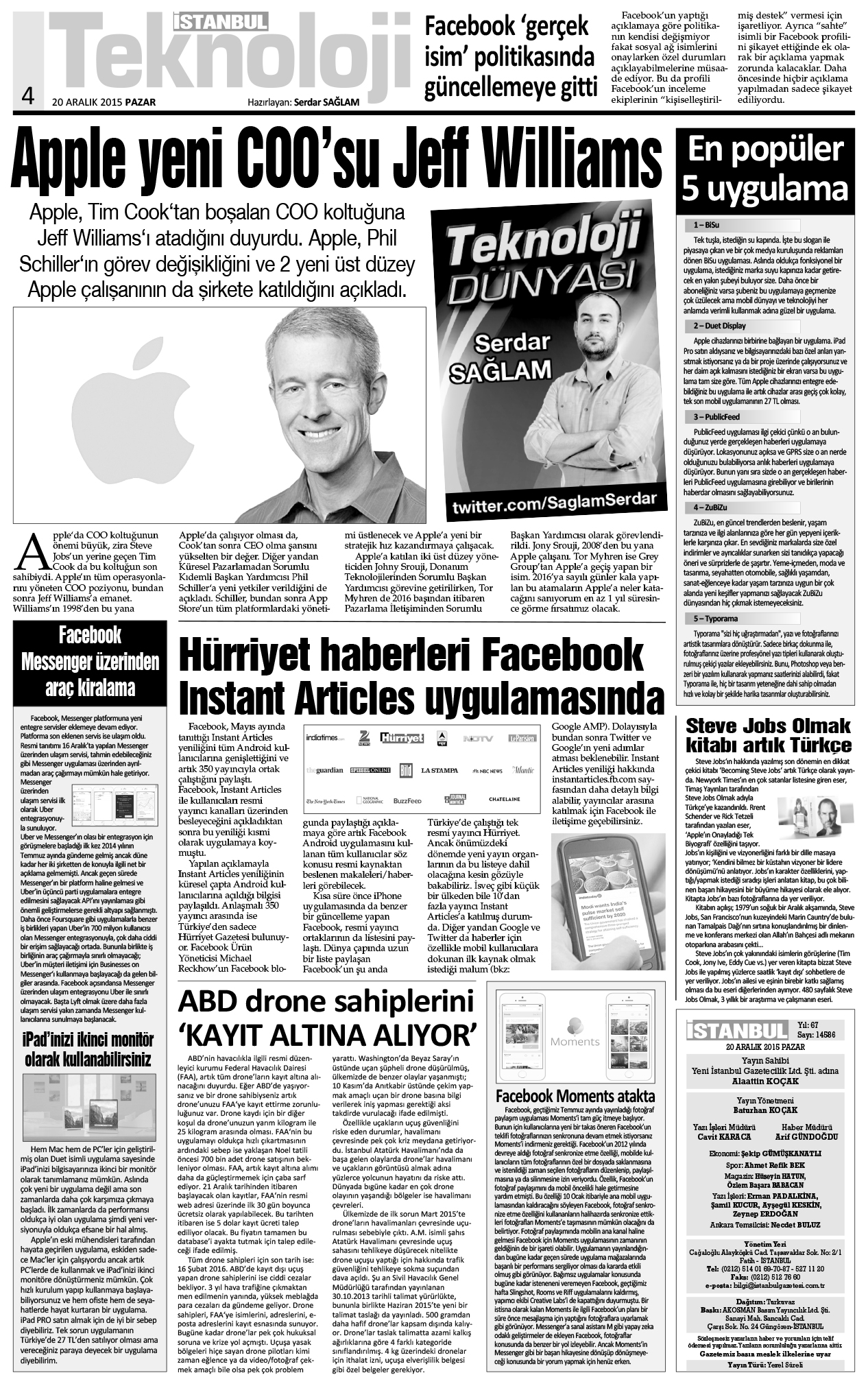 İstanbul Gazetesi - 20 Aralık 2015