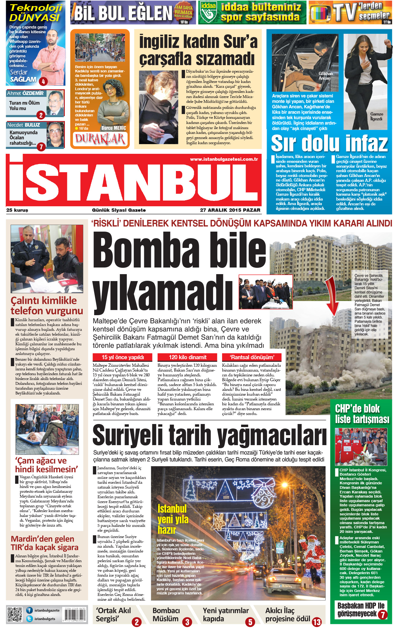 İstanbul Gazetesi - 27 Aralık 2015