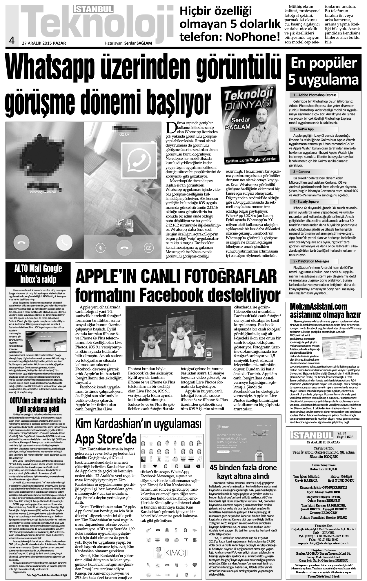 İstanbul Gazetesi - 27 Aralık 2015