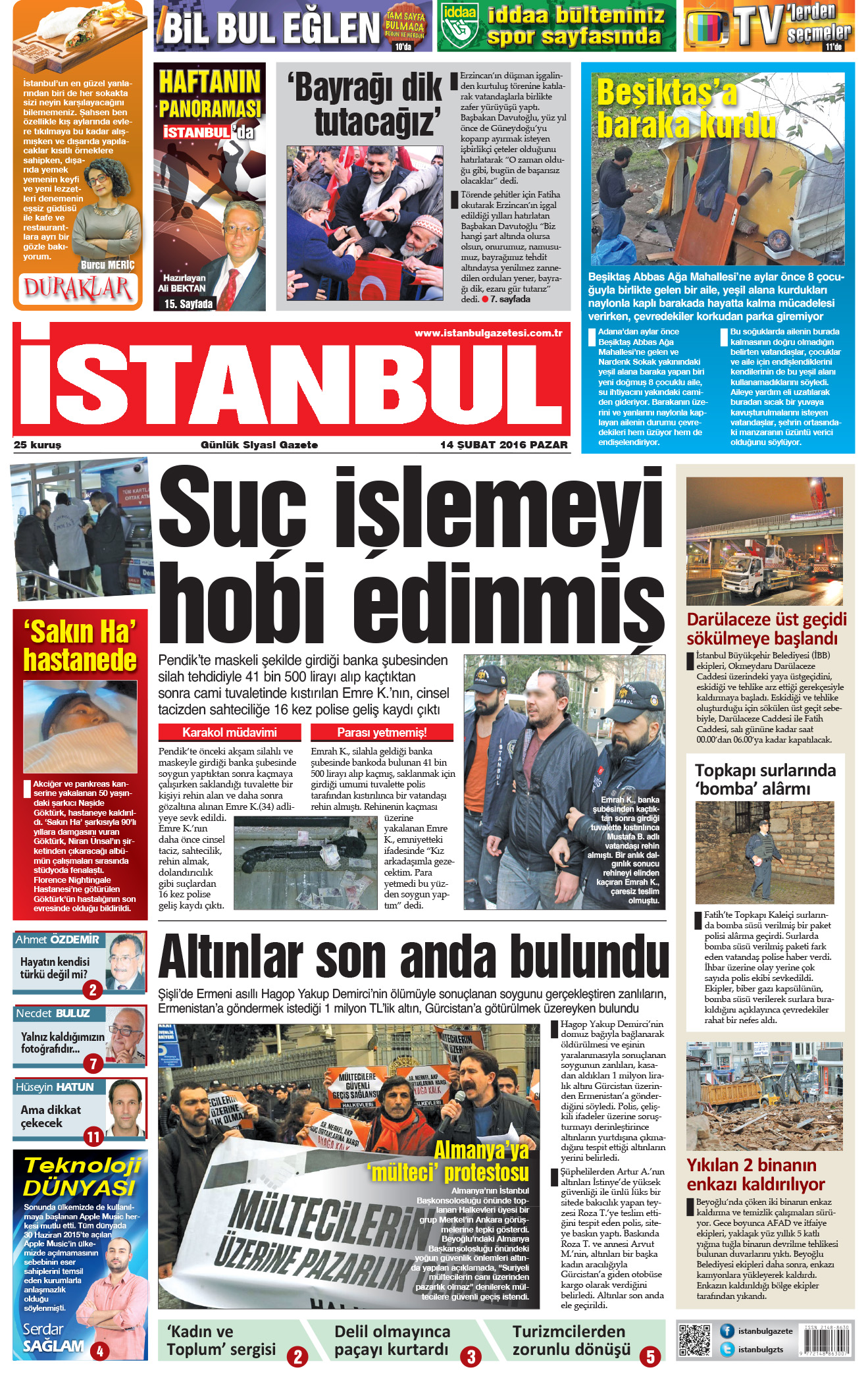 İstanbul Gazetesi - 14 Şubat 2016