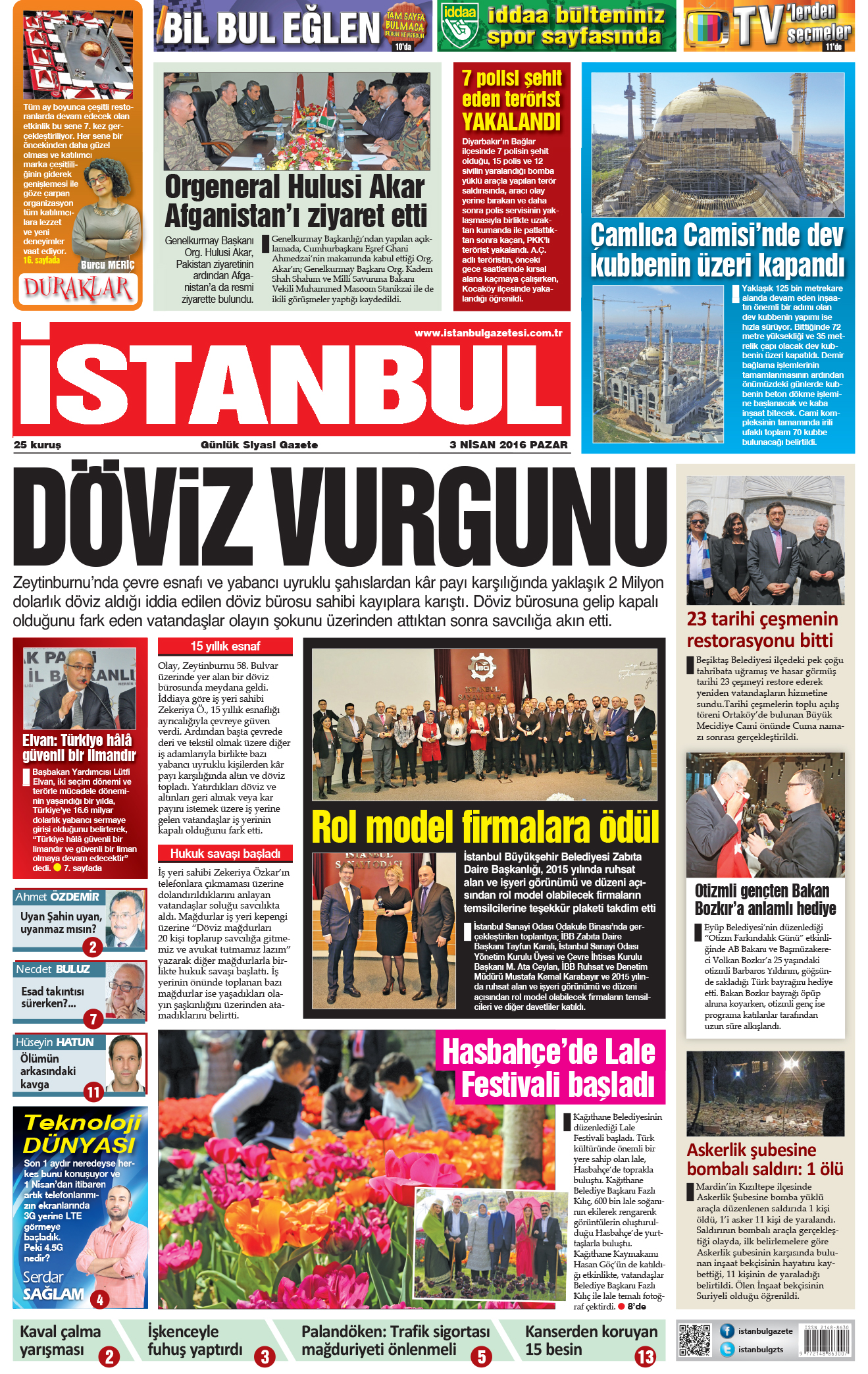İstanbul Gazetesi - 3 Nisan 2016