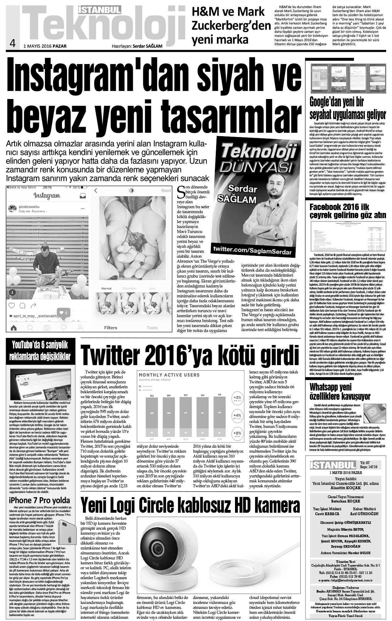 İstanbul Gazetesi - 1 Mayıs 2016